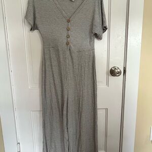 Striped Gray Jumpsuit